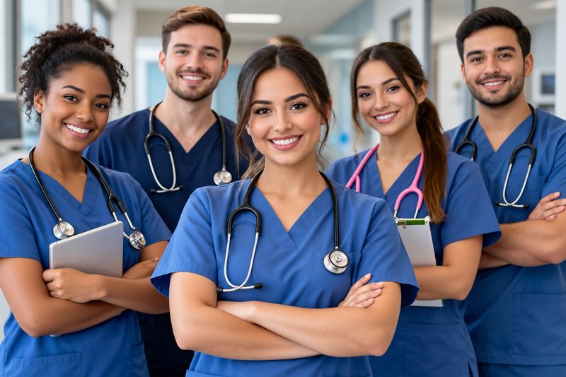 Grupo de enfermeros sonriendo